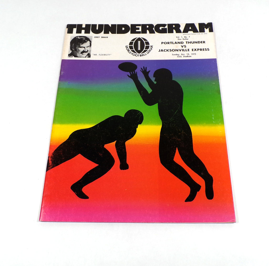 1975 Jacksonville Express at Portland Thunder WFL Football Program 10-19-75