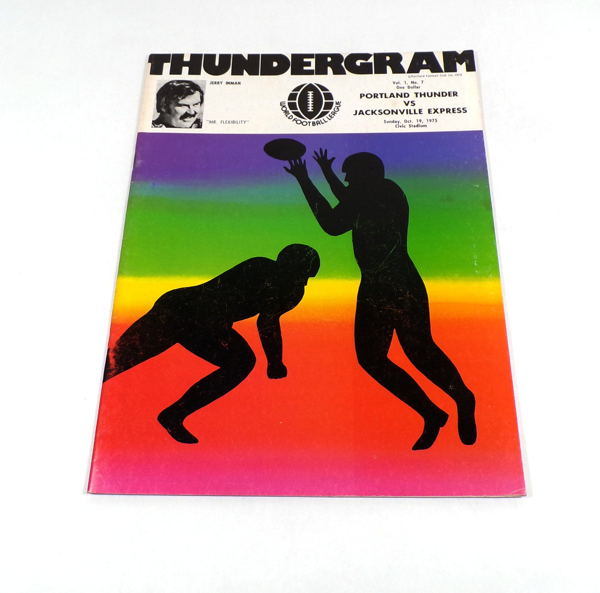1975 Jacksonville Express at Portland Thunder WFL Football Program 10-19-75