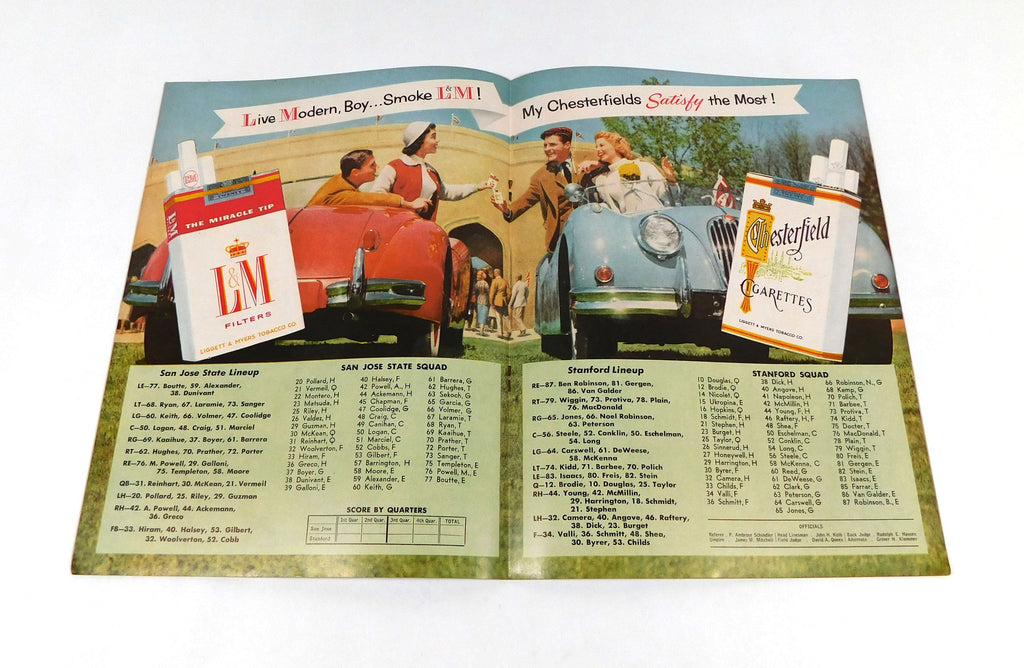 1956 San Jose State at Stanford College Football Program 10-13-56 Pic2