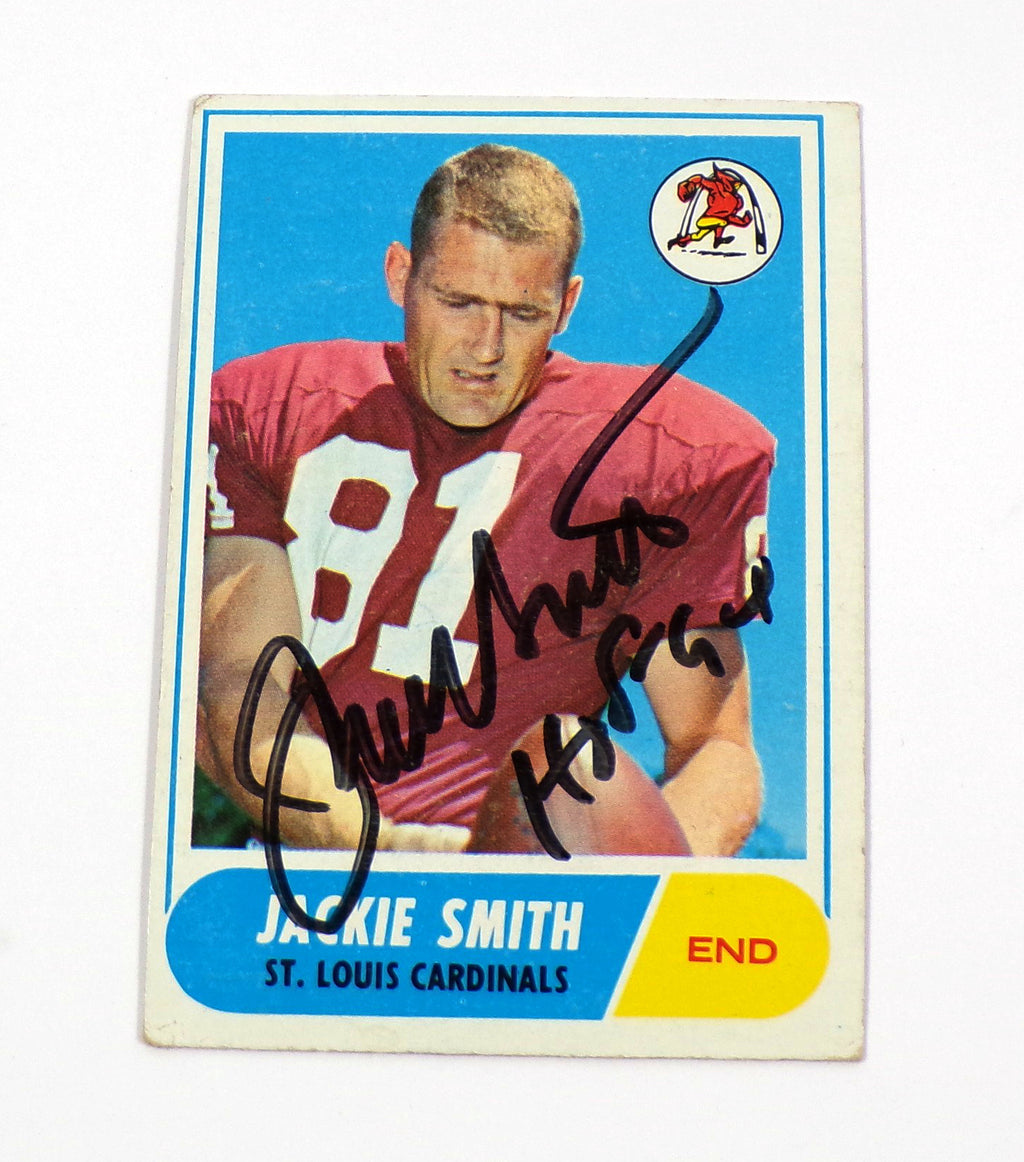 1968 Topps Jackie Smith #86 Cardinals Signed Card Auto