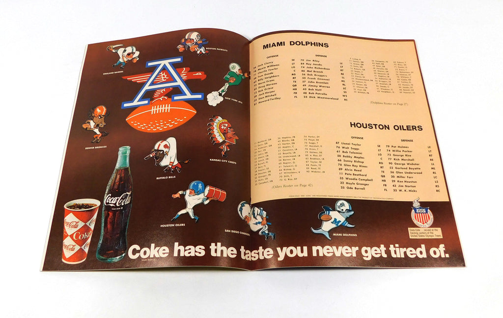 1967 Houston Oilers at Miami Dolphins AFL Football Program 12-23-67 Yellow Pic2