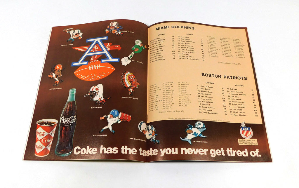 1967 Boston Patriots at Miami Dolphins AFL Football Program 12-17-67 Yellow Pic2