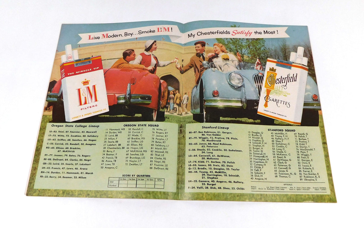 1956 Oregon State at Stanford College Football Program 11-10-56 Pic2