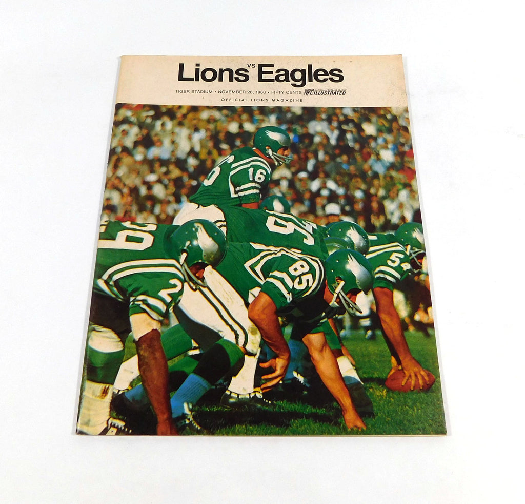 1968 Philadelphia Eagles at Detroit Lions NFL Football Program 11-28-68
