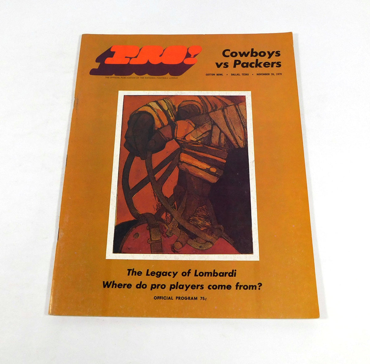 1970 Green Bay Packers at Dallas Cowboys NFL Football Program 11-26-70