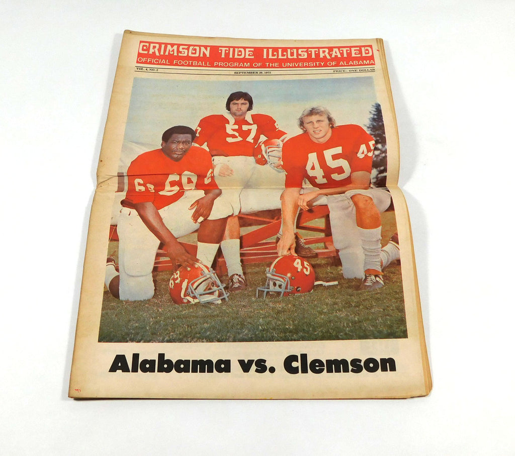 1975 Clemson at Alabama College Football Program 9-20-75