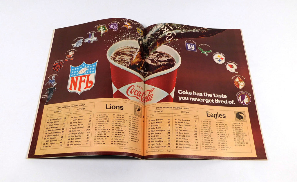 1968 Philadelphia Eagles at Detroit Lions NFL Football Program 11-28-68 Pic2