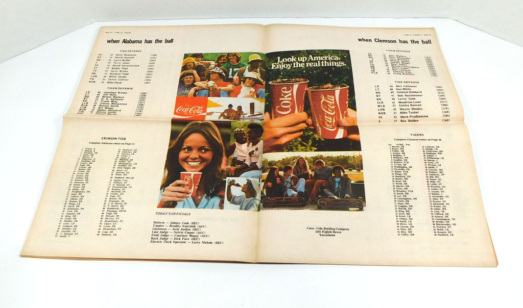 1975 Clemson at Alabama College Football Program 9-20-75 Pic2