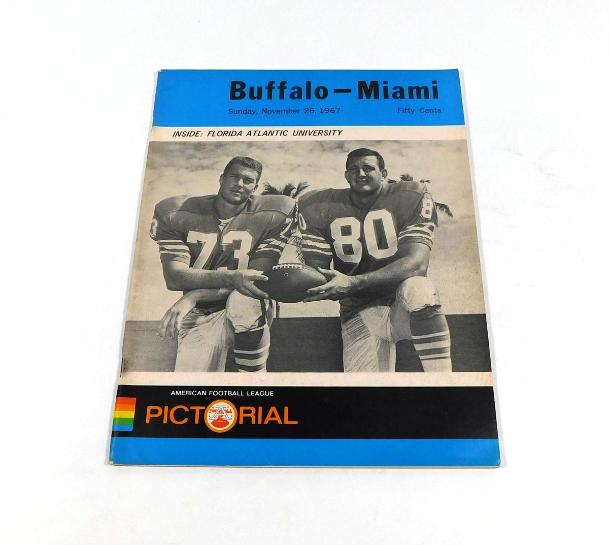 1967 Buffalo Bills at Miami Dolphins AFL Football Program 11-26-67 Blue