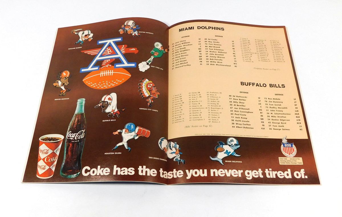 1967 Buffalo Bills at Miami Dolphins AFL Football Program 11-26-67 Blue Pic2