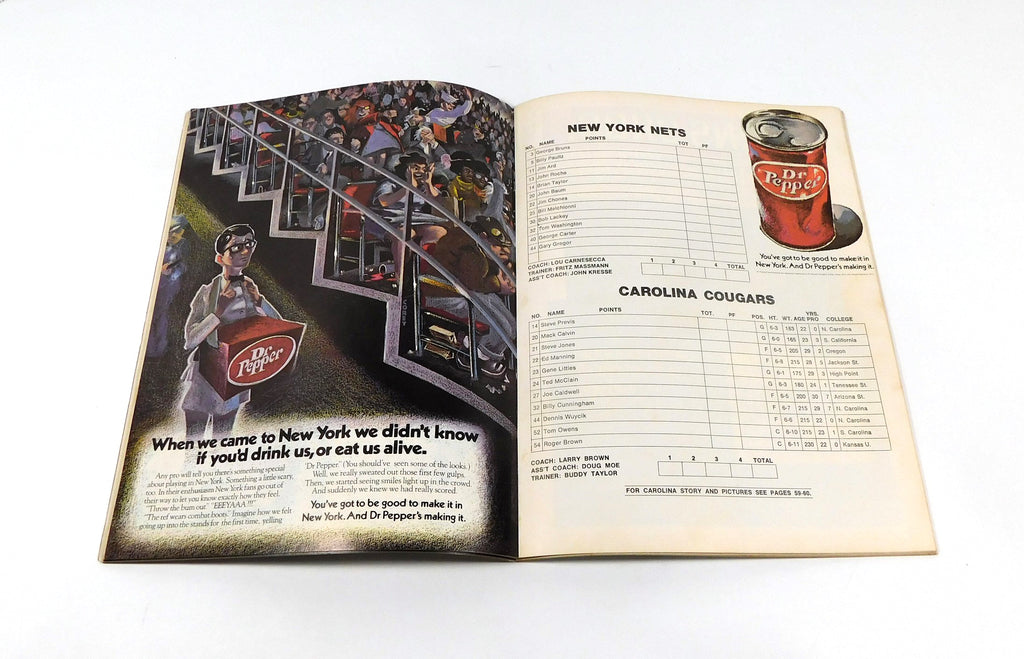 1972-73 Carolina Cougars at New York Nets ABA Basketball Playoff Program Pic2