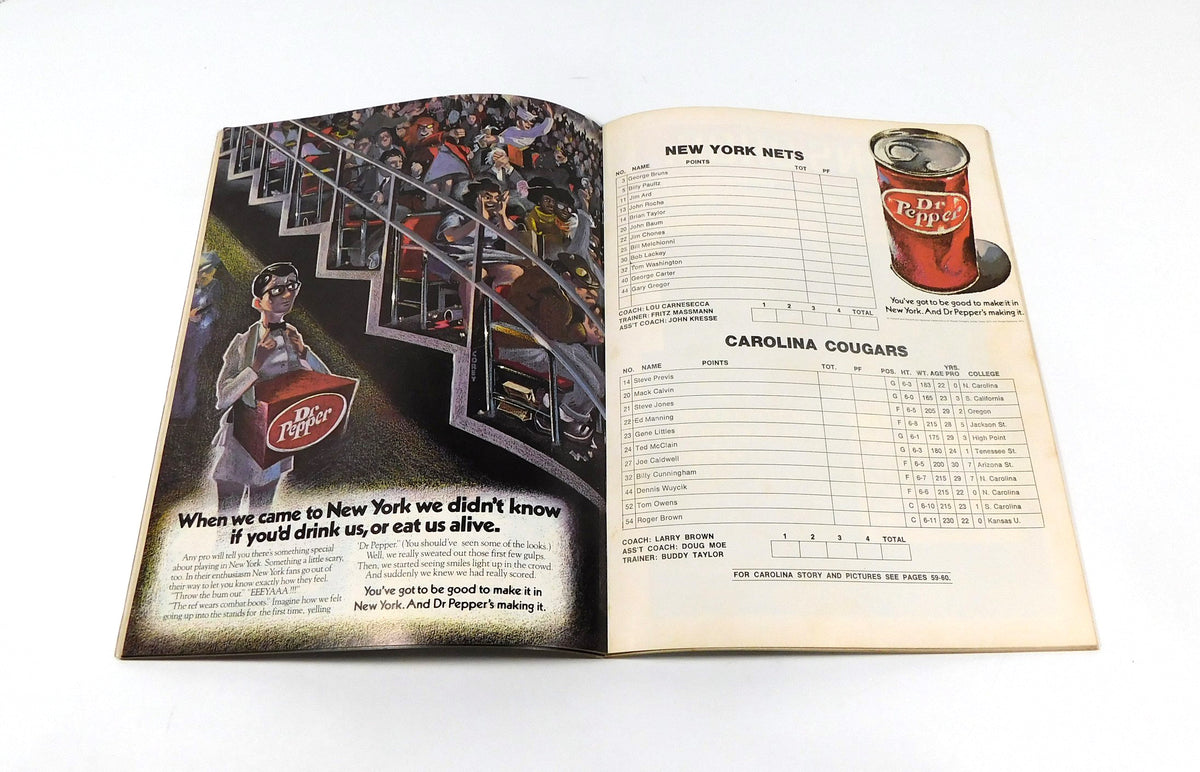 1972-73 Carolina Cougars at New York Nets ABA Basketball Playoff Program Pic2
