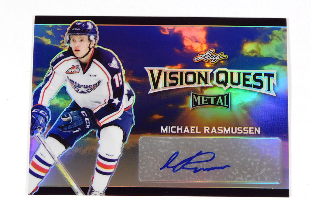 2016-17 Leaf Metal Vision Quest Michael Rasmussen Black Red Wings Auto /5