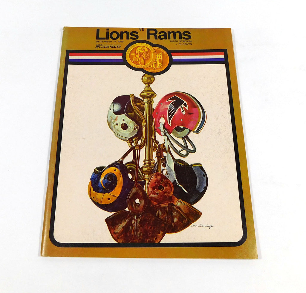 1969 Los Angeles Rams at Detroit Lions NFL Football Program 12-14-69