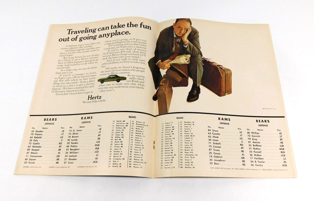 1967 Los Angeles Rams at Chicago Bears NFL Football Program 10-29-67 Pic2