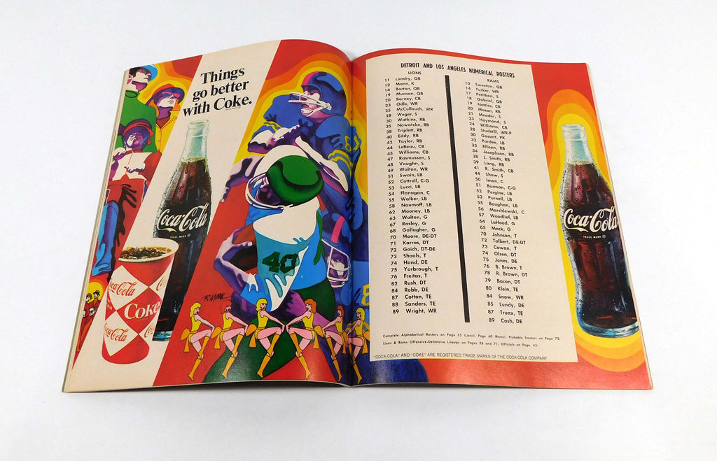1969 Los Angeles Rams at Detroit Lions NFL Football Program 12-14-69 Pic2