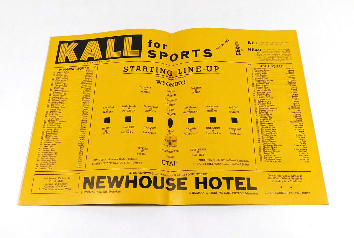 1948 Wyoming at Utah College Football Program 10-23-48 Pic2