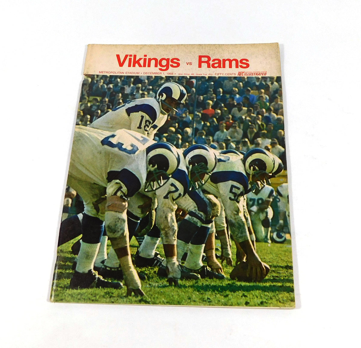 1968 Los Angeles Rams at Minnesota Vikings NFL Football Program 12-1-68