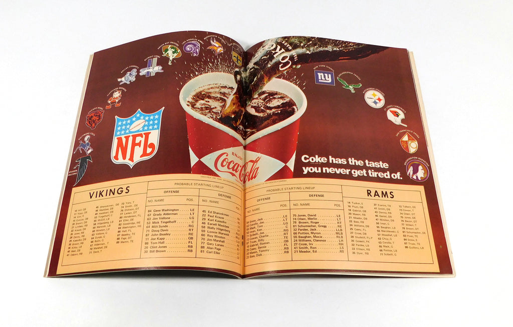 1968 Los Angeles Rams at Minnesota Vikings NFL Football Program 12-1-68 Pic2