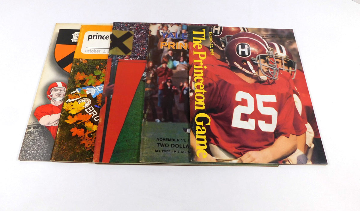 Lot of (5) Different 1975 to 1983 Princeton College Football Programs