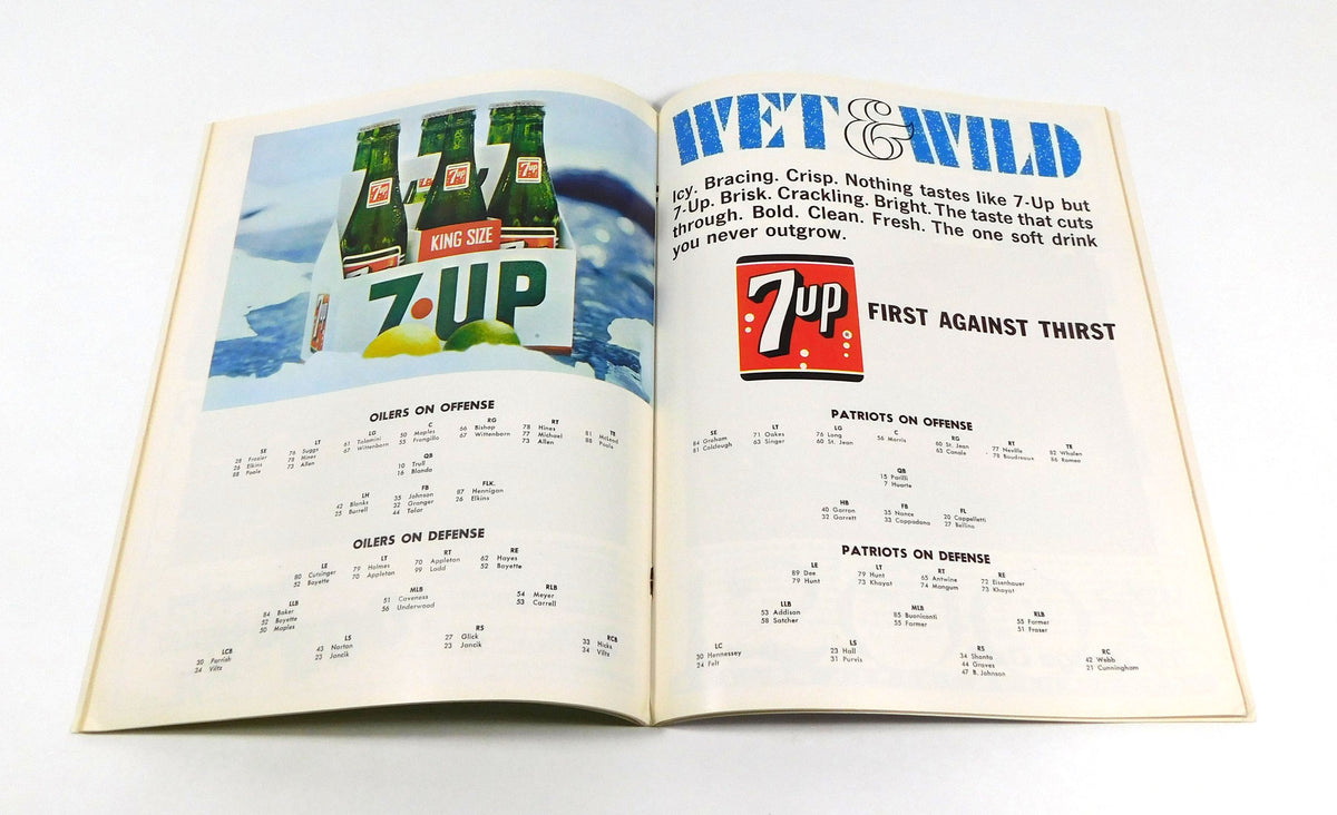 1966 Houston Oilers at Boston Patriots AFL Football Program 11-13-66 Pic2