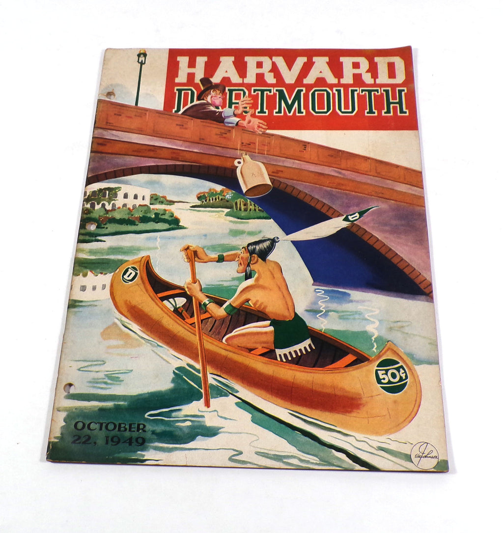 1949 Dartmouth at Harvard College Football Program 10-22-49