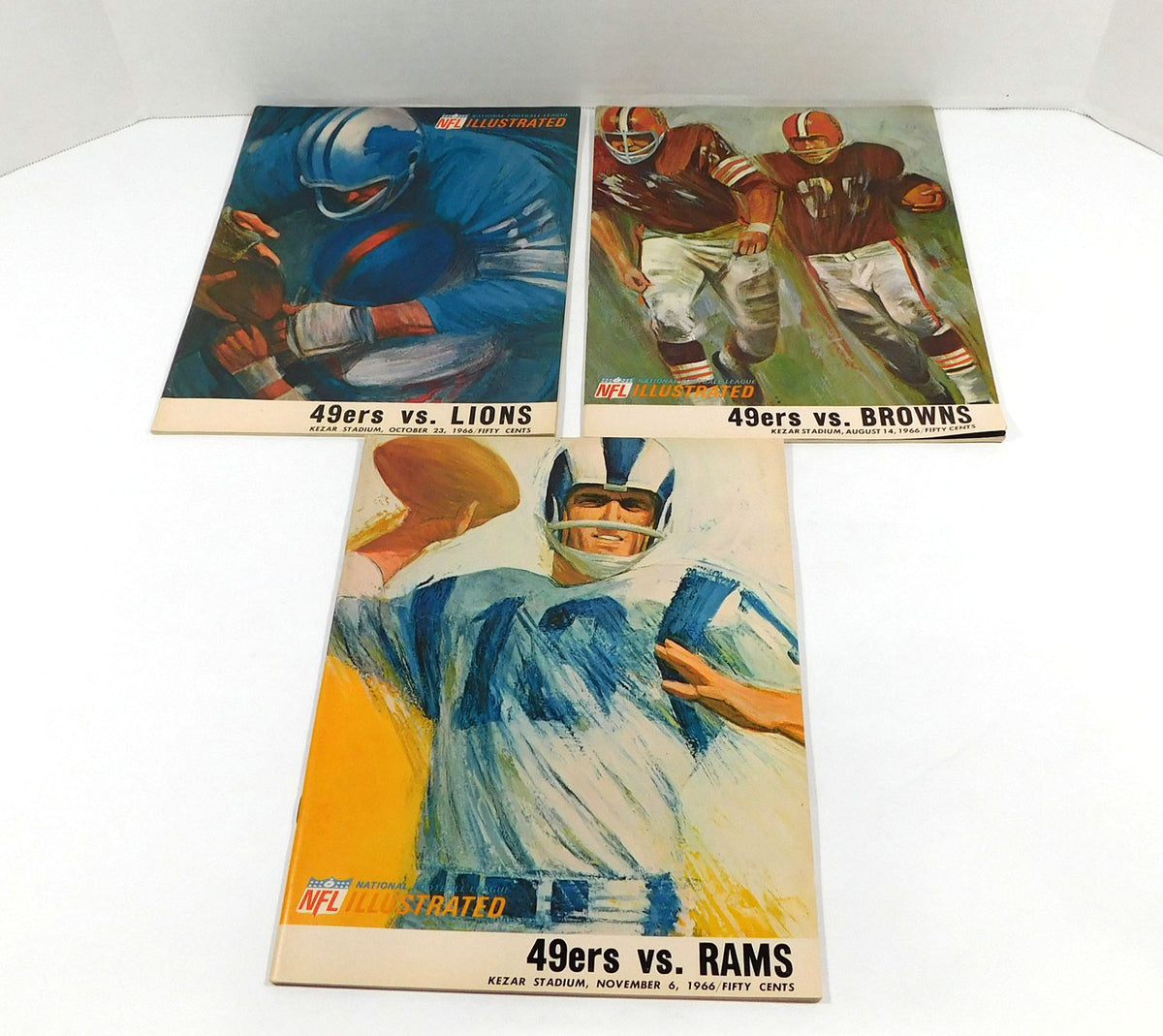 Lot of (3) Different 1966 San Francisco 49ers NFL Football Programs DA065796