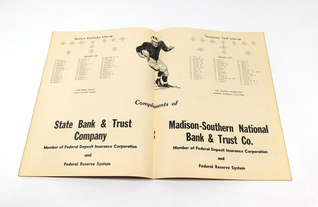 1954 Tennessee Tech at Eastern Kentucky College Football Program 10-8-54 Pic2