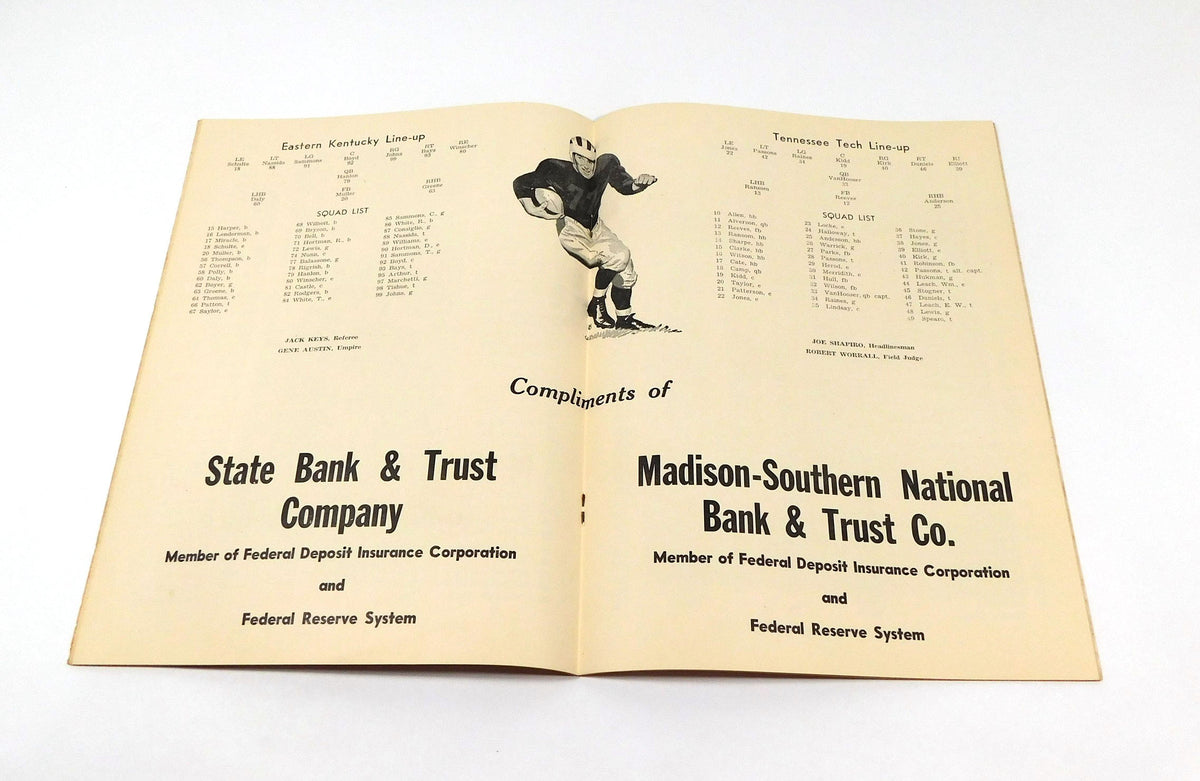 1954 Tennessee Tech at Eastern Kentucky College Football Program 10-8-54 Pic2