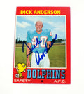 1971 Topps Dick Anderson #67 Dolphins Signed Card Auto