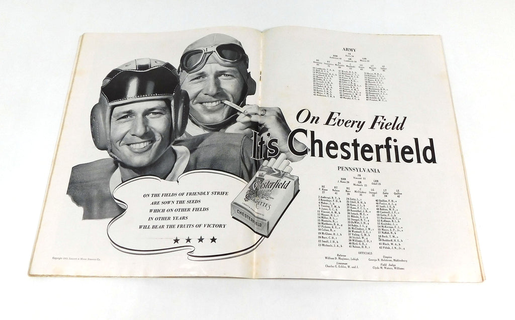 1943 Army at Pennsylvania College Football Program 10-30-43 Pic2