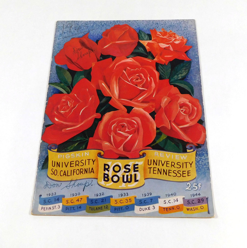 1945 Tennessee vs USC Rose Bowl College Football Program 1-1-45