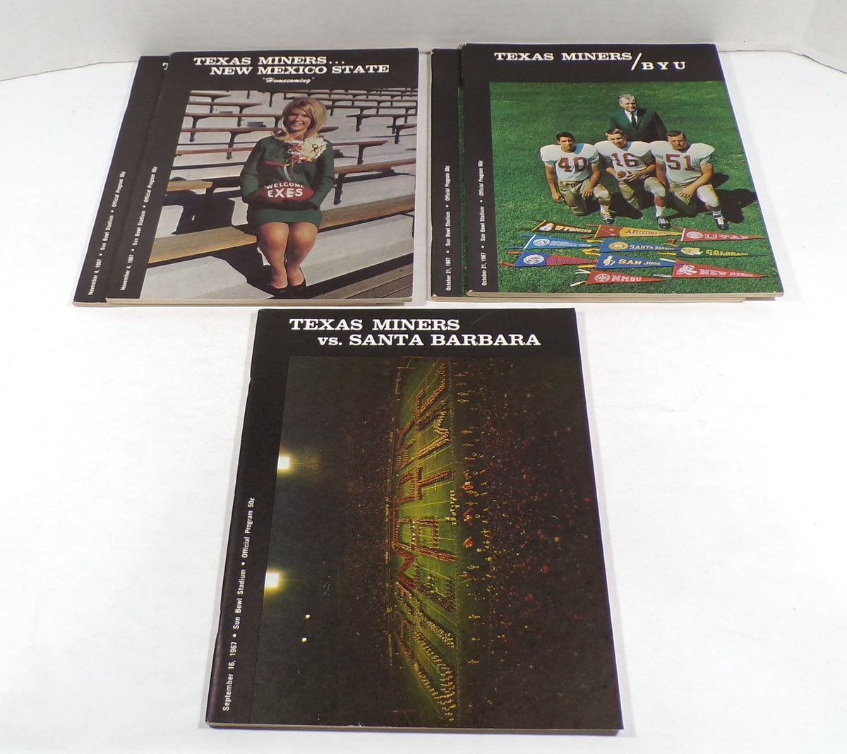 Lot of (5) Assorted 1967 Univ of Texas El Paso UTEP College Football Programs Pic2