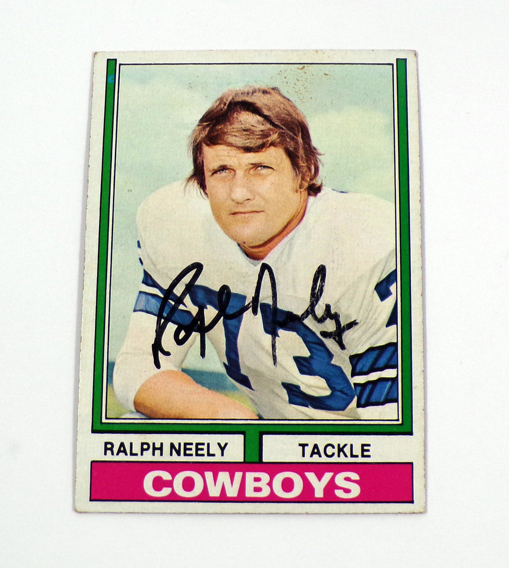 1974 Topps Ralph Neely #187 Cowboys Signed Card Auto