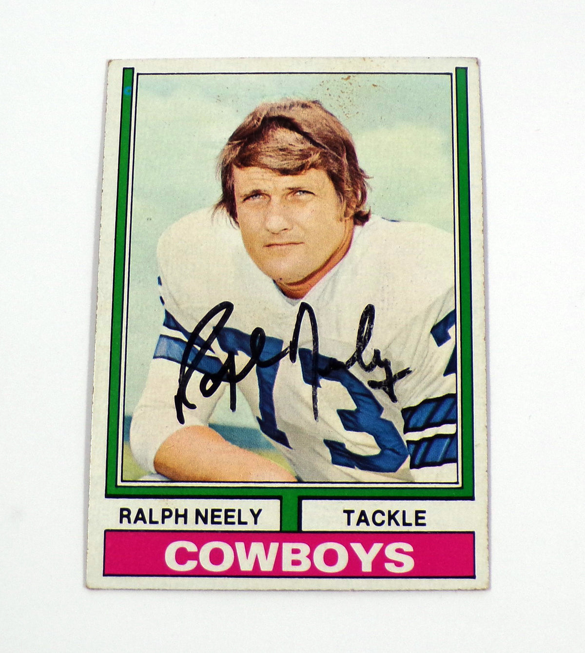 1974 Topps Ralph Neely #187 Cowboys Signed Card Auto