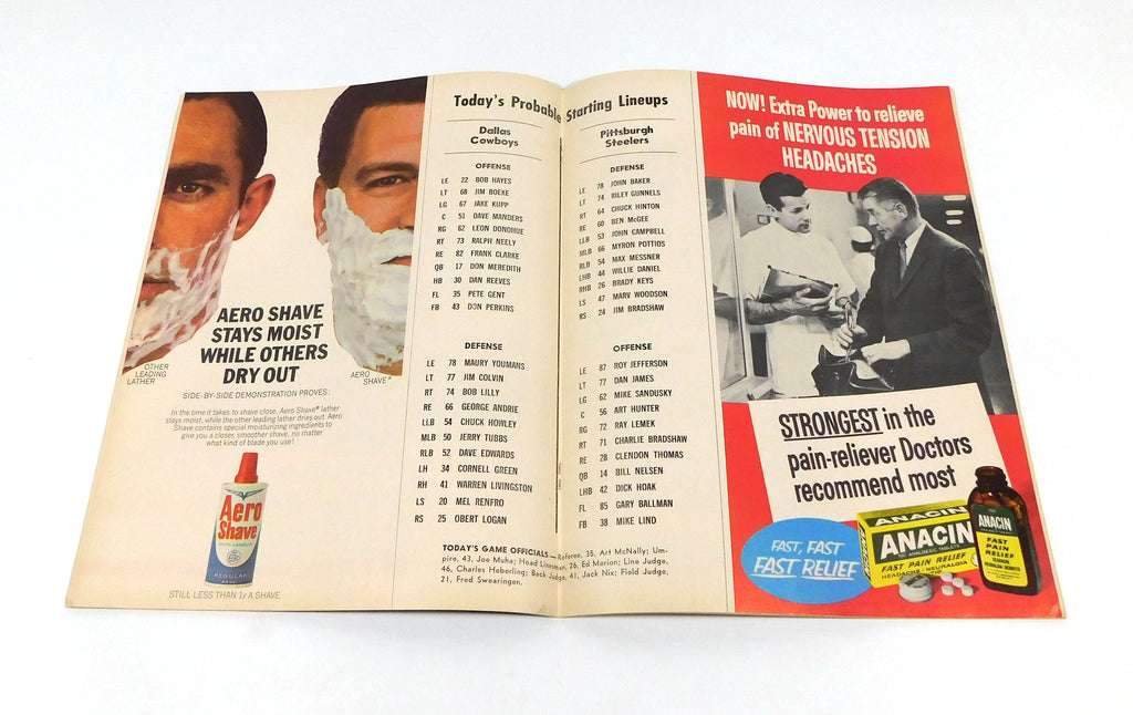1965 Pittsburgh Steelers at Dallas Cowboys NFL Football Program 11-14-65 Pic2