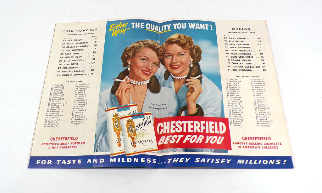 1954 Chicago Cardinals at San Francisco 49ers NFL Football Program 8-29-54 Pic2
