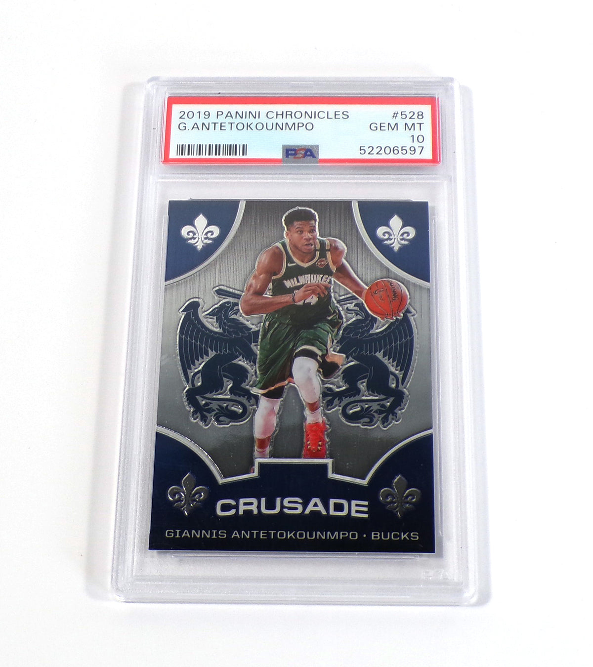2019-20 Panini Chronicles Giannis Antetokounmpo Crusade #528 Bucks PSA 10
