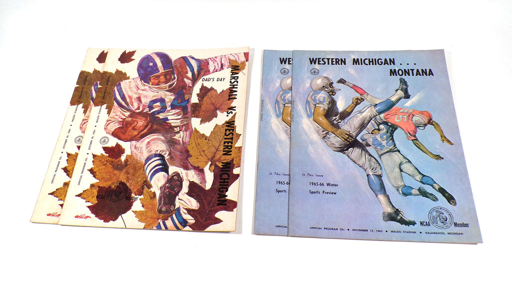 Lot of (7) Assorted 1965 Western Michigan College Football Programs Pic2