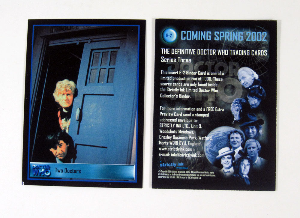2002 Strictly Ink Doctor Who Definitive Series 3 Binder Card (B-2) Nm/Mt