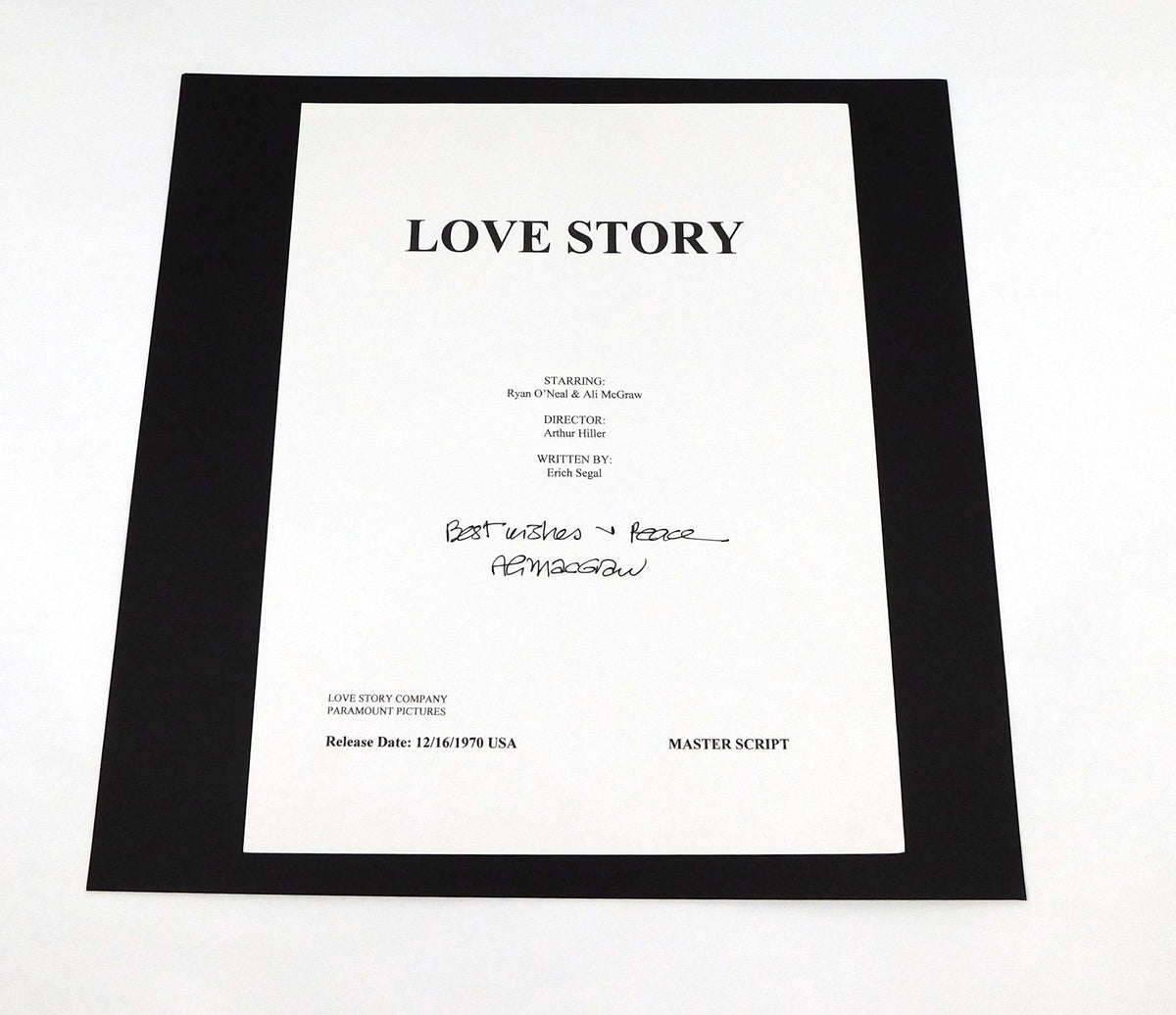 Ali McGraw Signed 8.5 x 11 Cardstock Sheet Auto Love Story DA046855