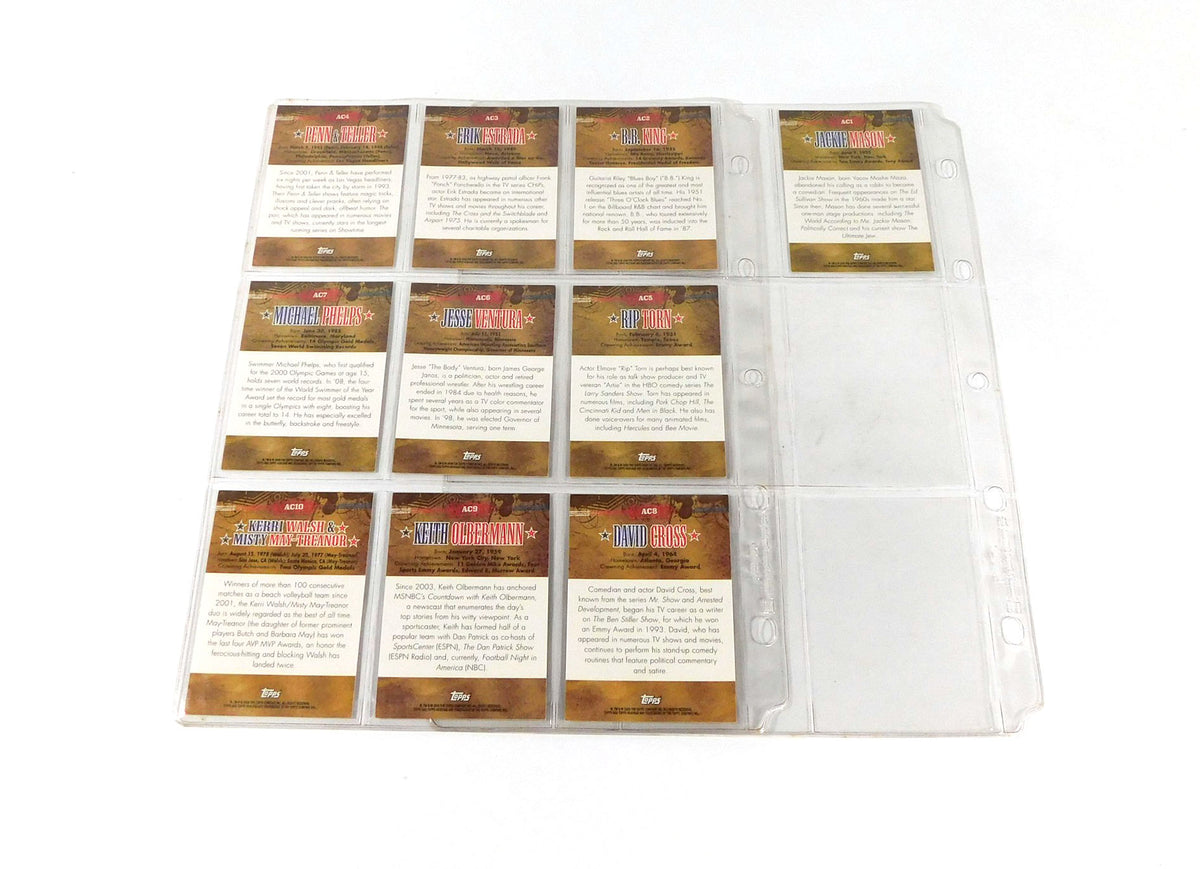 2009 Topps American Heritage Celebrities Complete Set in Album Sheets (20) Pic2