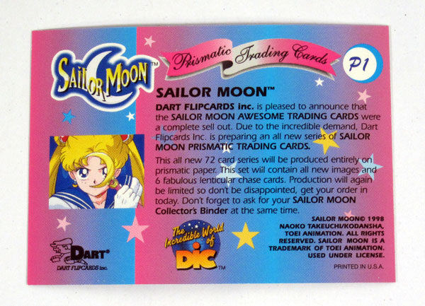 1998 Dart Sailor Moon Series 2 Prismatic Promo Card (P1) Nm/Mt Pic2