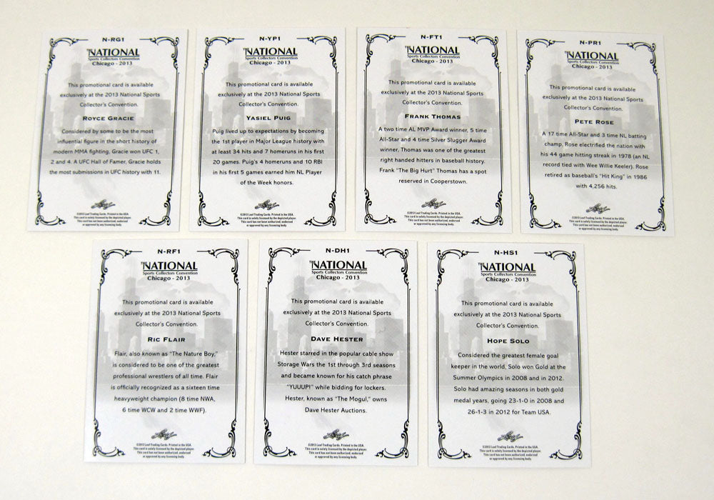 2013 Leaf National VIP Promo Card Set (7 Cards) Puig Rose + Nm/Mt Pic2