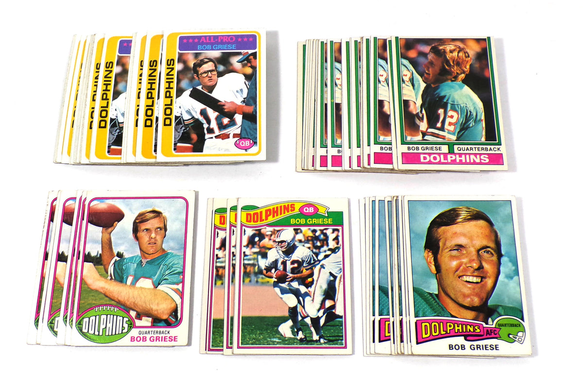 Lot of (66) 1974 to 1978 Topps Bob Griese Dolphins