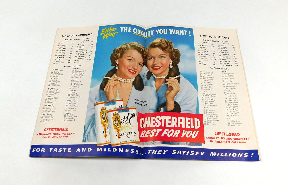 1954 Chicago Cardinals vs New York Giants NFL Football Program Spokane 8-21-54 Pic2