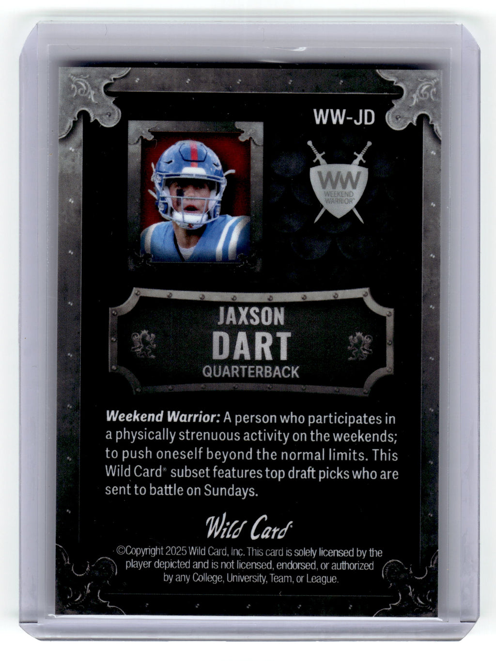 2025 Wild Card Matte Jaxson Dart Rookie Weekend Warrior #WWJD /15 Giants Pic2