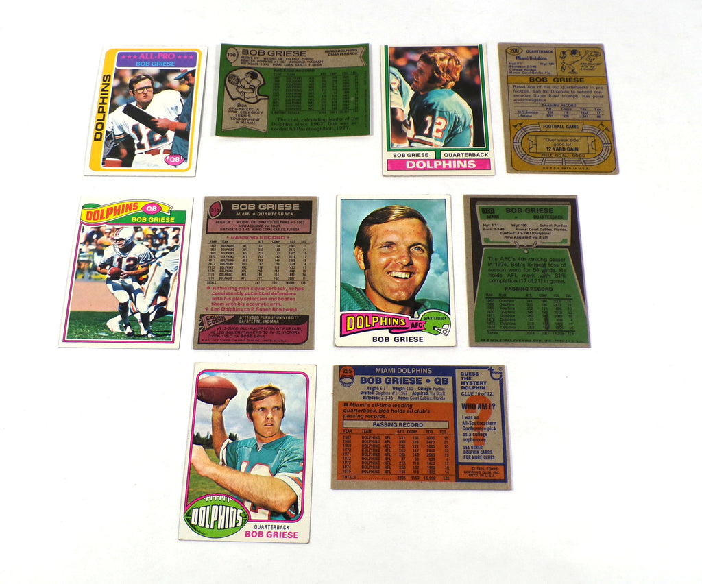 Lot of (66) 1974 to 1978 Topps Bob Griese Dolphins Pic2