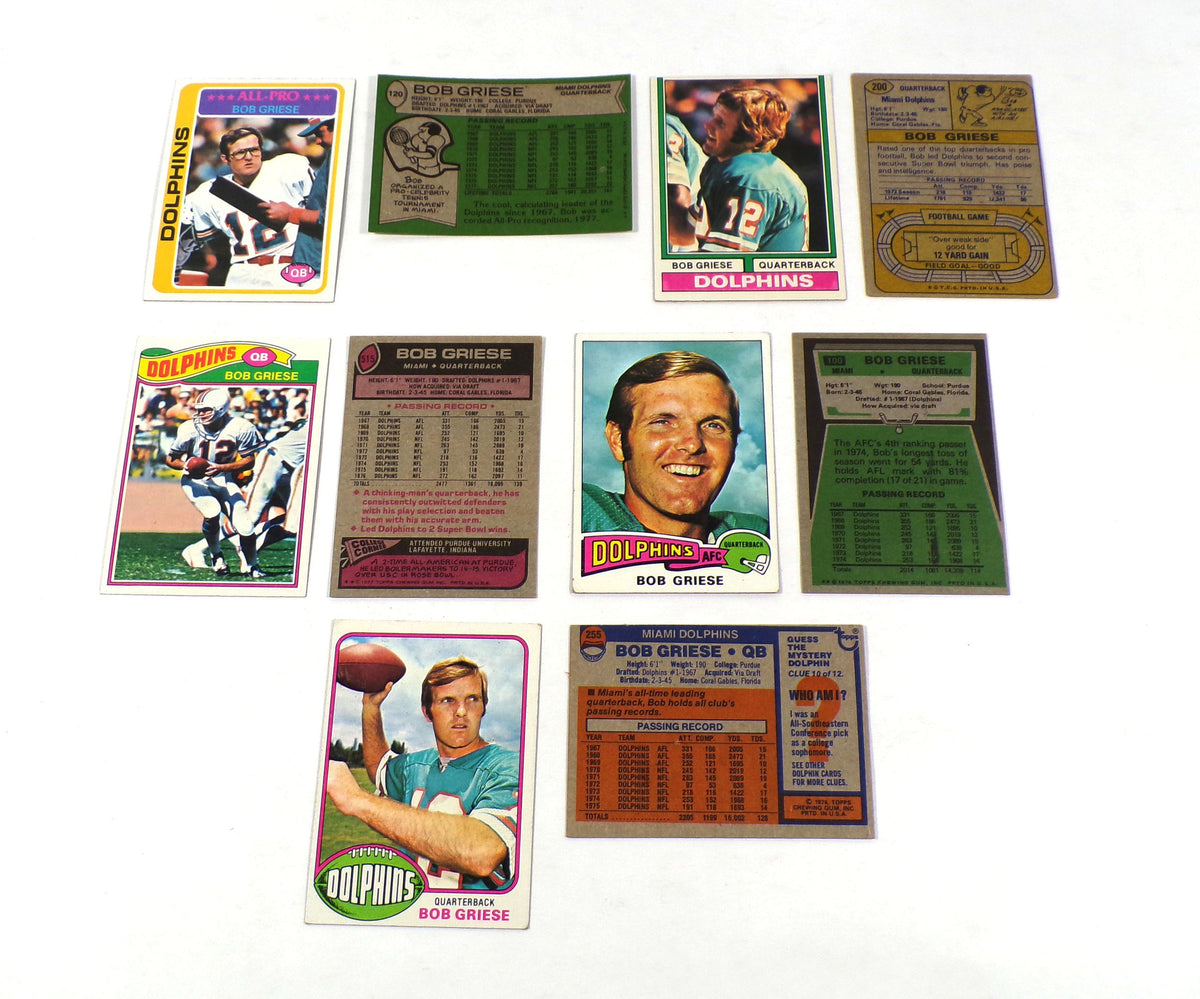 Lot of (66) 1974 to 1978 Topps Bob Griese Dolphins Pic2