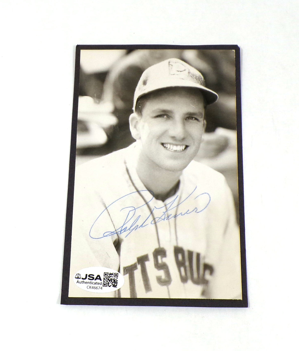 Ralph Kiner Signed 3.25 x 5.25 B&W Photo Postcard Pirates JSA Auto Pic2